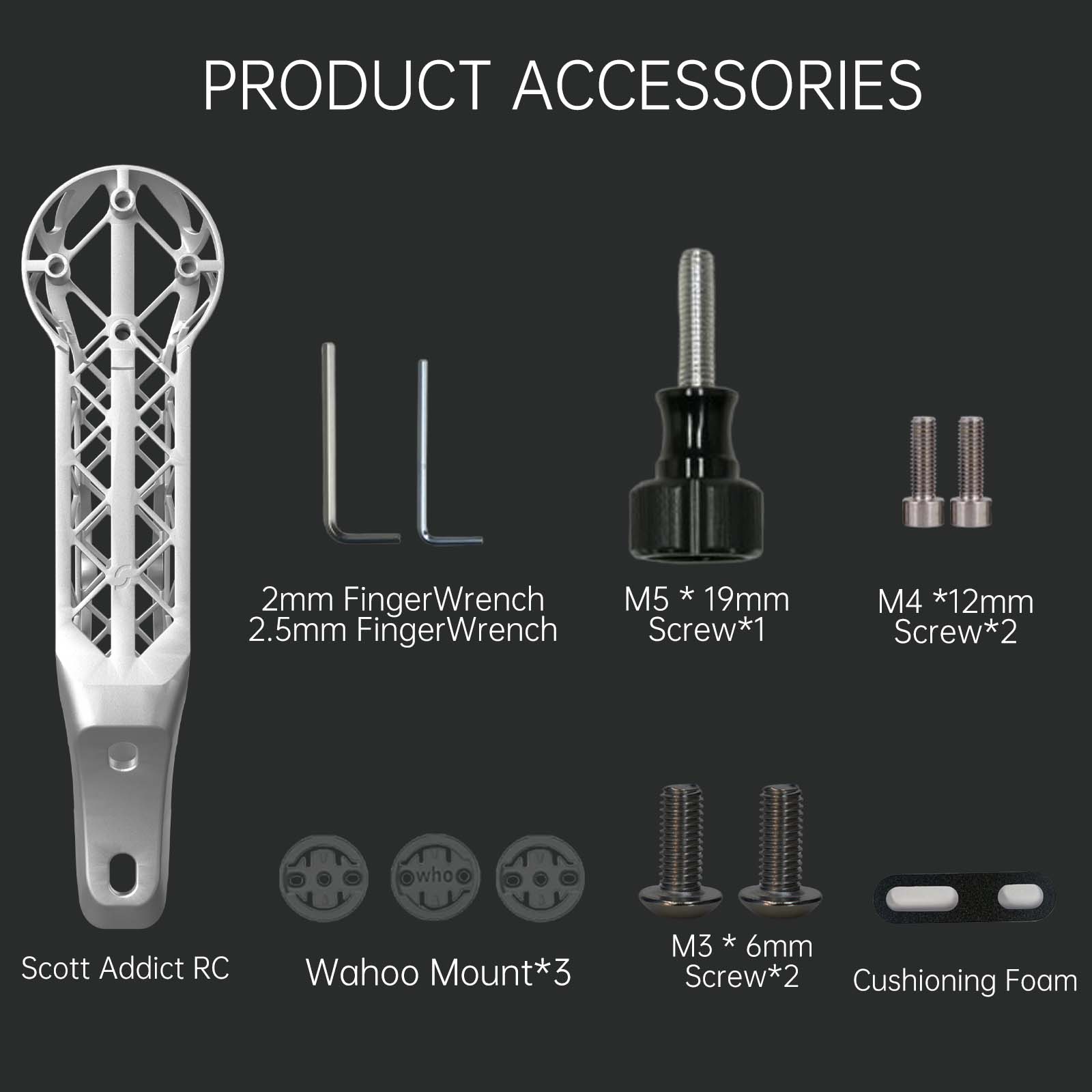 Scott Addict RC Titanium Bike Computer Mount Suit for Integrated Handlebar, Samassi Ultra-Light, Ultra-Strong Mount Perfect Fit for Your Ultimate Ride